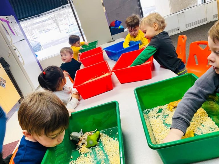individual sensory bins at the best childcare center in Westchester