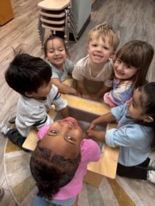 Childrens playing together in preschool