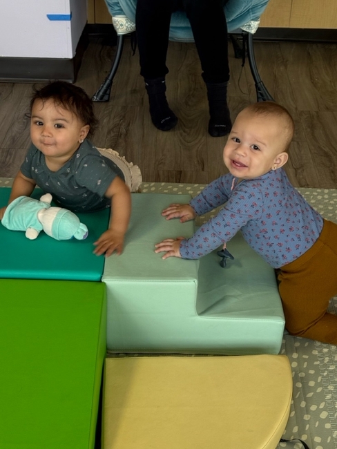 Couple of children playing in daycare center